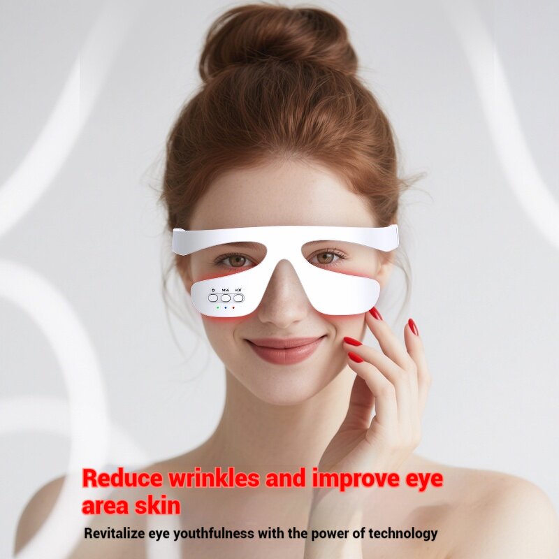 LED Eye Massager - Rechargeable Red Light Therapy Eye Mask Wrinkle Dark Circle Removal