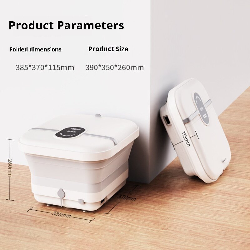 Foldable Foot Bath - Portable ABS Electric Heating Immersion Tub Spa Massage Device