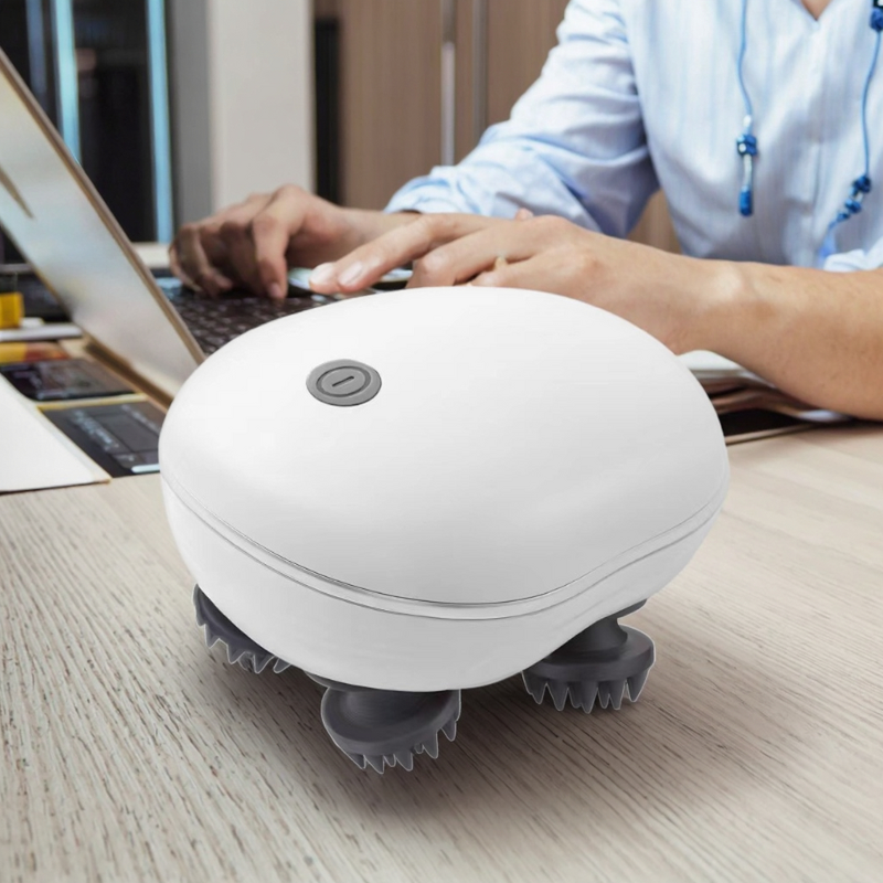 Waterproof Head Massager - Rechargeable Electric Hand Held Scalp Massage Tool