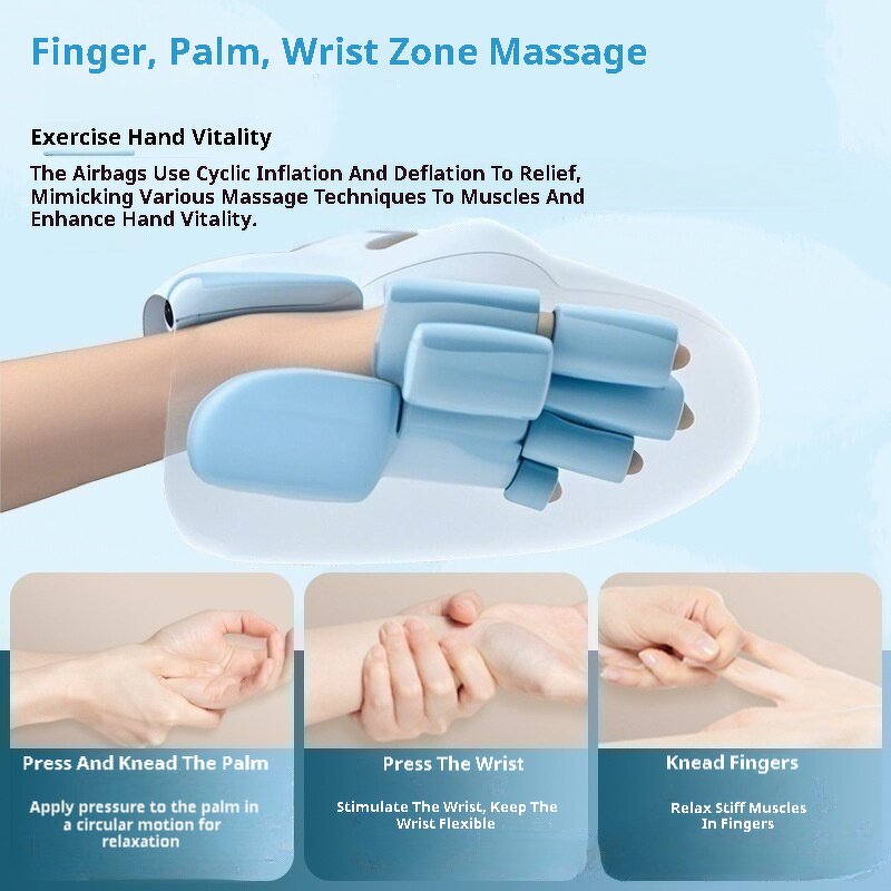 Professional Hand Massager - 3-Zone Airbag Compression Heating Feature Massage Device