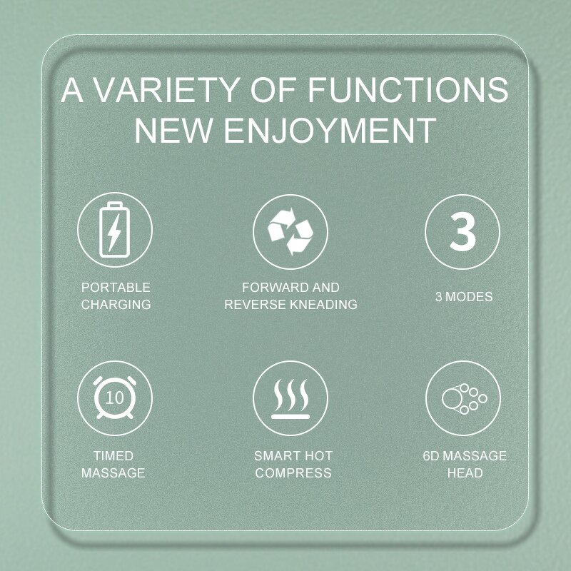 6D Shiatsu Neck Pillow - Heated U-Shaped Deep Kneading Massage Product Relief Tool