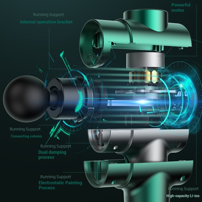 6-Head Massage Gun - Pro LCD Screen Deep Tissue Percussion Muscle Relaxation Tool