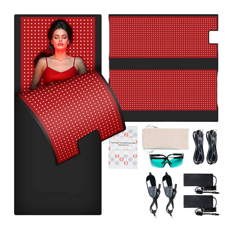 Red Light Therapy Mat - Full Body 2570pcs 2 in 1 LED Beads Premium Leather Adjustable