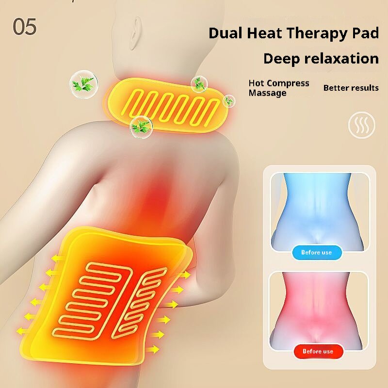 Full Body Massage Mat - Vibration Heat Electric Mattress Bed Chair Home Office Use