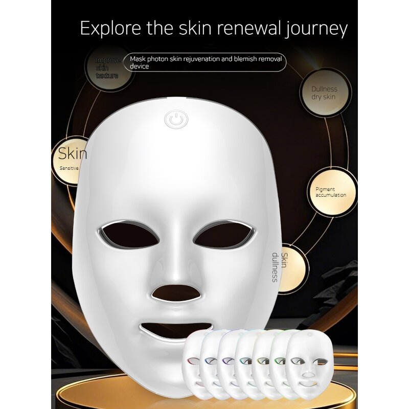 LED Phototherapy Mask - 7-Colour Hydrotherapy Rechargeable Wireless Anti-Ageing Care