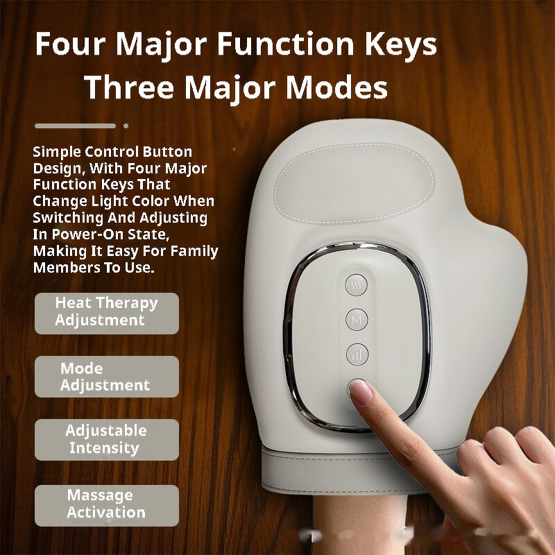 Professional Hand Massager - 3-Zone Airbag Compression Heating Feature Massage Device