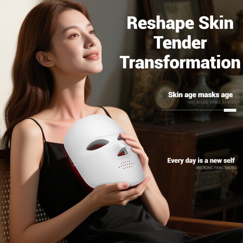 7 Color LED Facial Mask - 2025 Healthcare 850Nm Rechargeable Silicone Anti Wrinkle