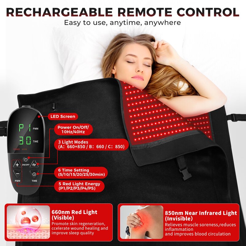 Red Light Therapy Bag - Full Body 2570 LEDs 660nm&850nm Wavelength Mat Sleeping Bag