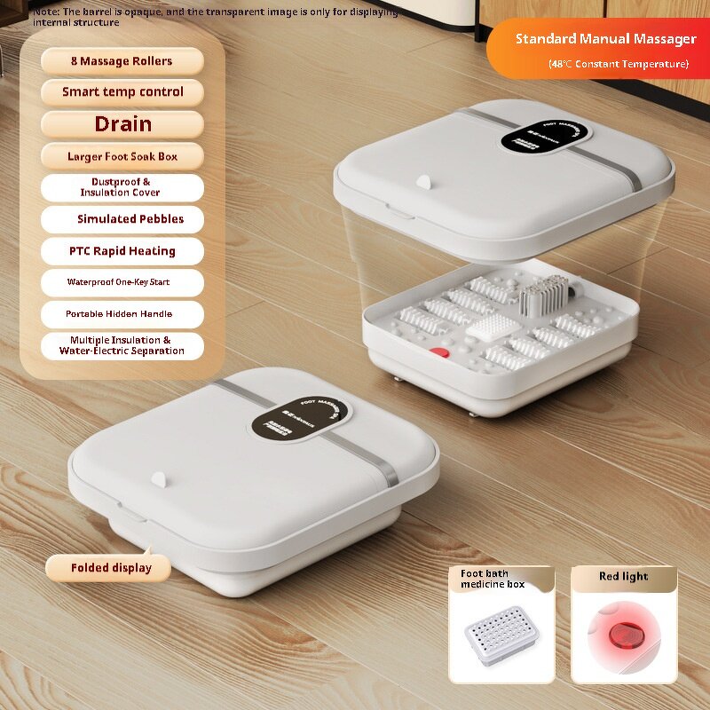 Collapsible Foot Bath - Portable Spa Foot Massage Device Bubbles Soaking Bucket