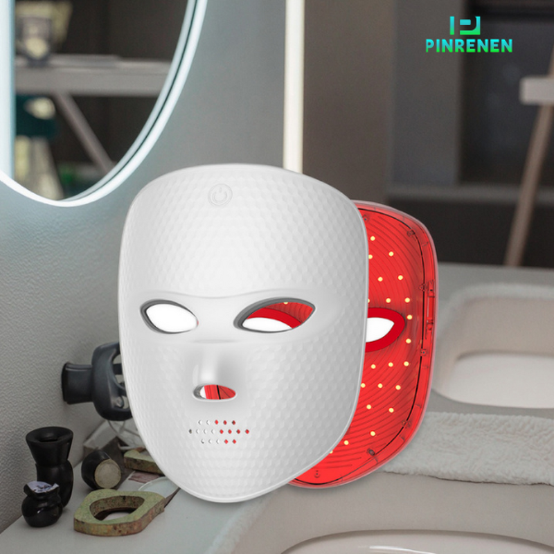 Wireless LED Facial Mask - Red Multi-Color Light SPA Care Skin Care Massager Tool