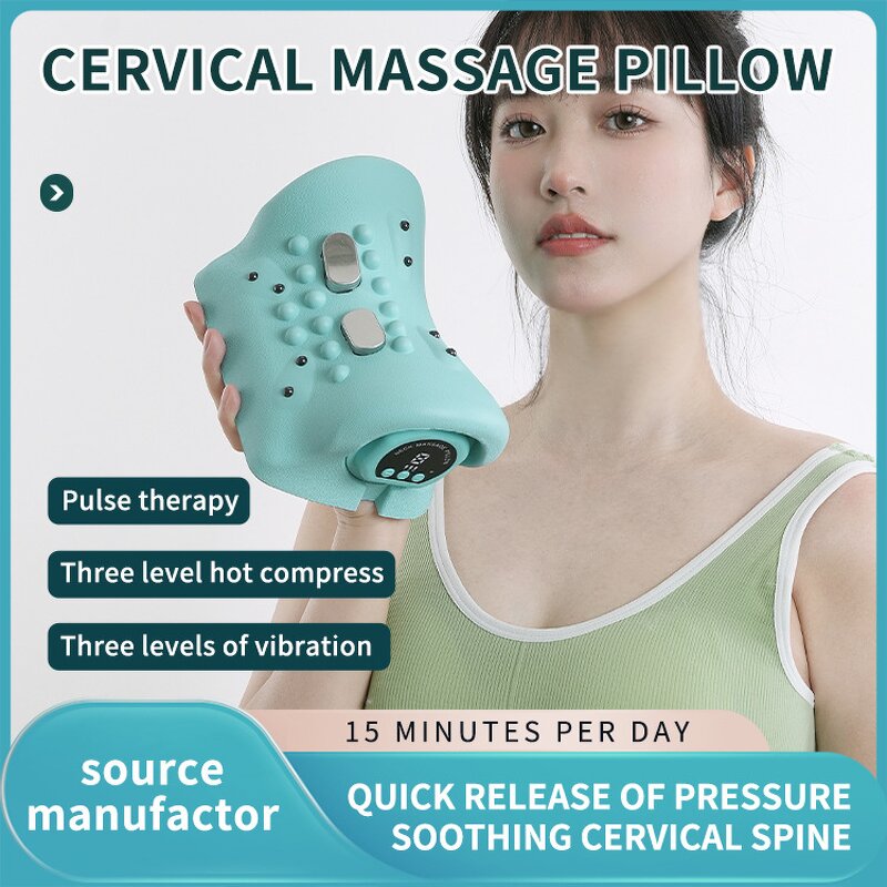 Neck Shoulder Massager - Portable Rechargeable Relaxer Pillow New Remote Control Feature