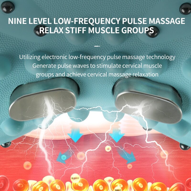 Neck Shoulder Massager - Portable Rechargeable Relaxer Pillow New Remote Control Feature