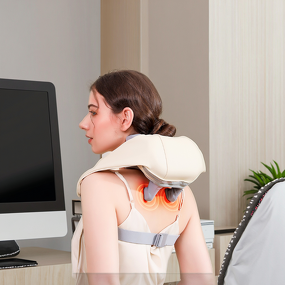 Shiatsu Neck Massager - Deep Kneading Trapezius Heating Wireless Neck Shoulder Relief
