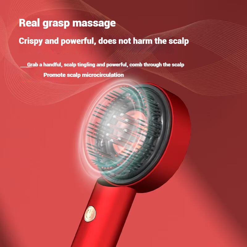 Scalp Massager Comb - 2025 New Waterproof Red Blue Light Hair Oil Applicator Brush