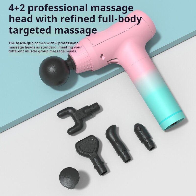 Facial Massage Gun - Hot Sales 6 Heads Brush Motor Impact Muscle Fascia Massager