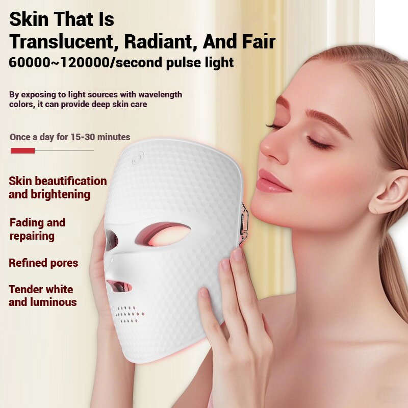 7 Colors LED Face Mask - New Design Skin Whiten Acne Therapy Home Use Massager