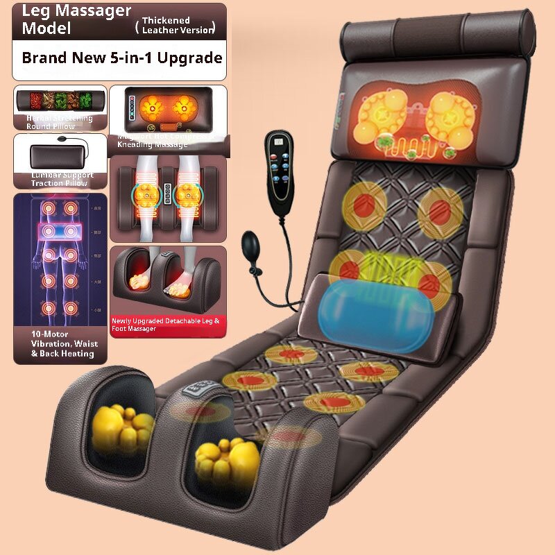 Full Body Massage Mat - Vibration Heat Electric Mattress Bed Chair Home Office Use