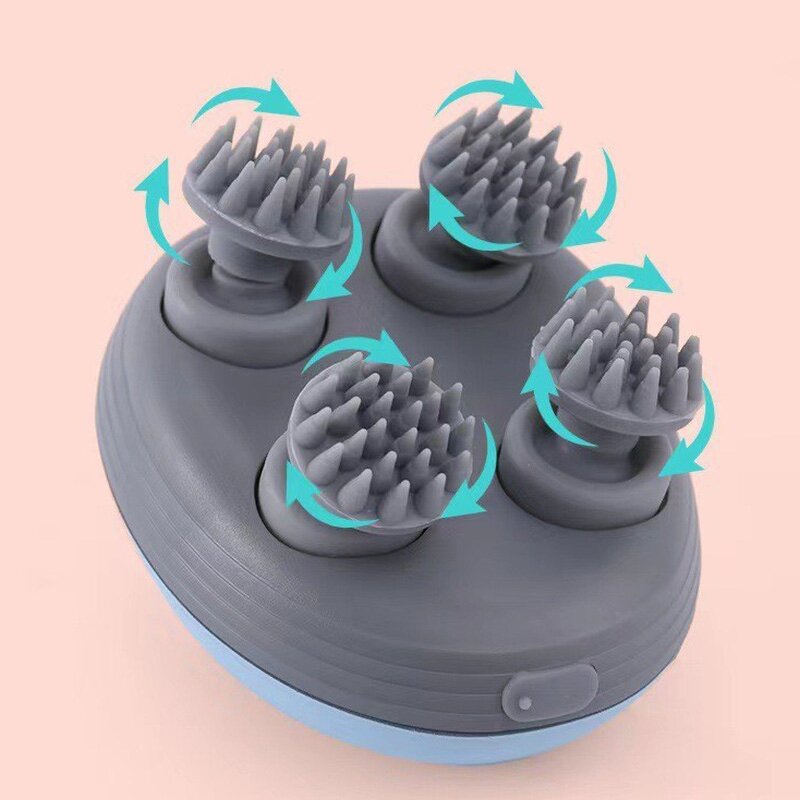 Waterproof Head Massager - Rechargeable Electric Hand Held Scalp Massage Tool