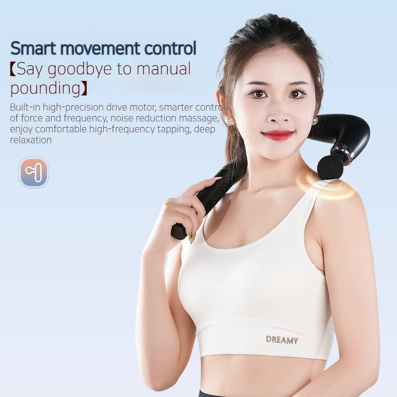 Fascia Gun - 2025 Detachable Bending Head Pounding Full Back Muscle Body Massager