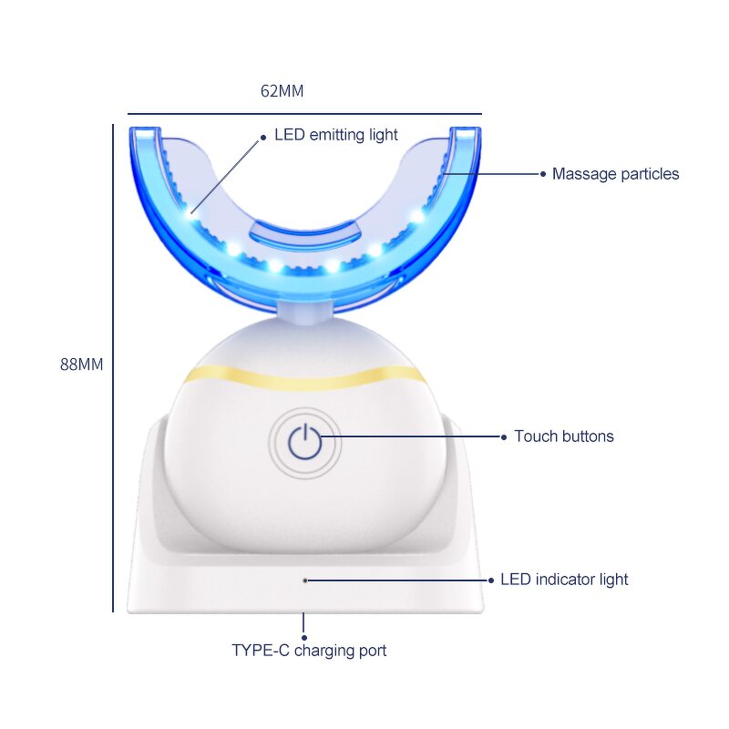 U-Shaped Toothbrush Kit - Custom Logo Intelligent Auto Sonic 3 Modes Whitening