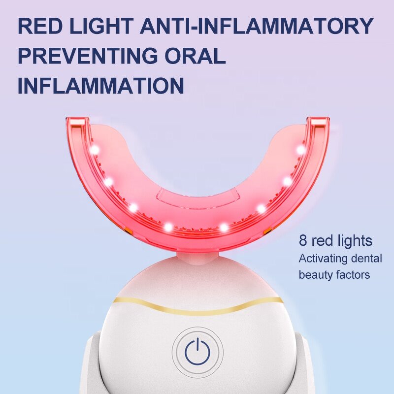 U Shape Whitening Device - Upgraded Red Blue Light Wireless Mini Portable Vibration