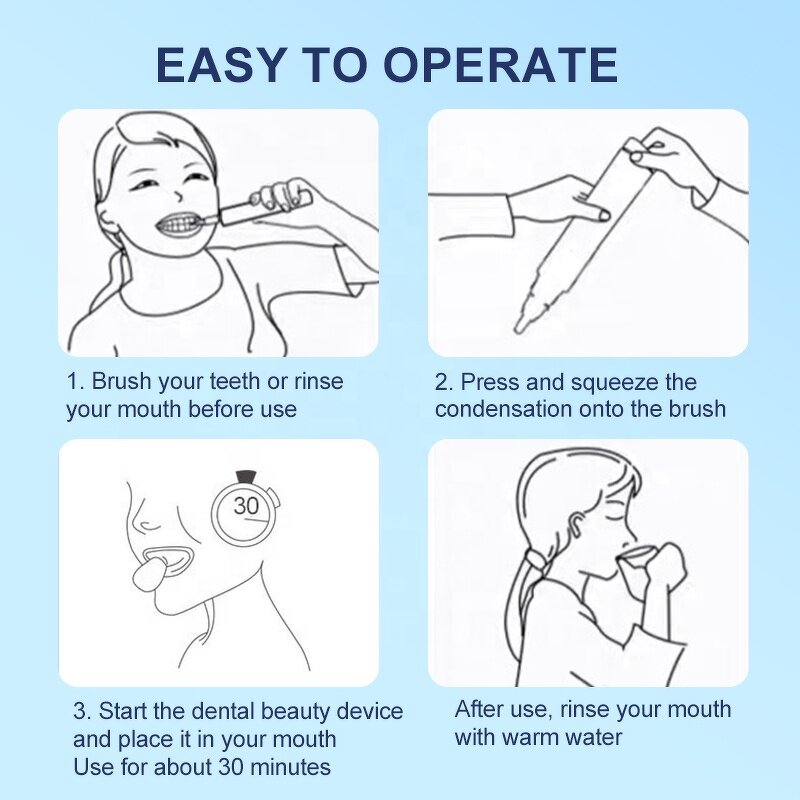 U Shape Whitening Device - Upgraded Red Blue Light Wireless Mini Portable Vibration