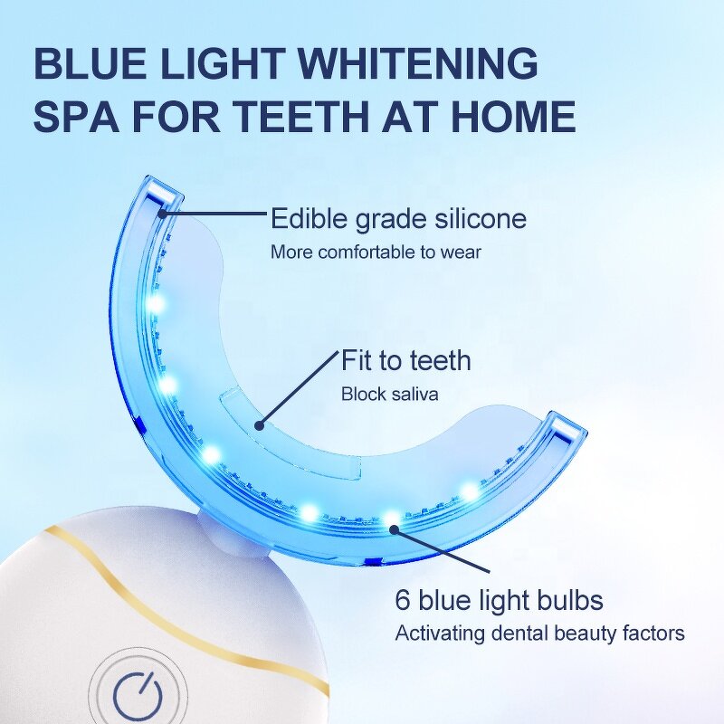 U Shape Whitening Device - Upgraded Red Blue Light Wireless Mini Portable Vibration