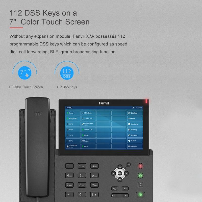 Fanvil X7A IP Phone - High Quality Smart Android 20 Sip Lines Poe Conference Kit