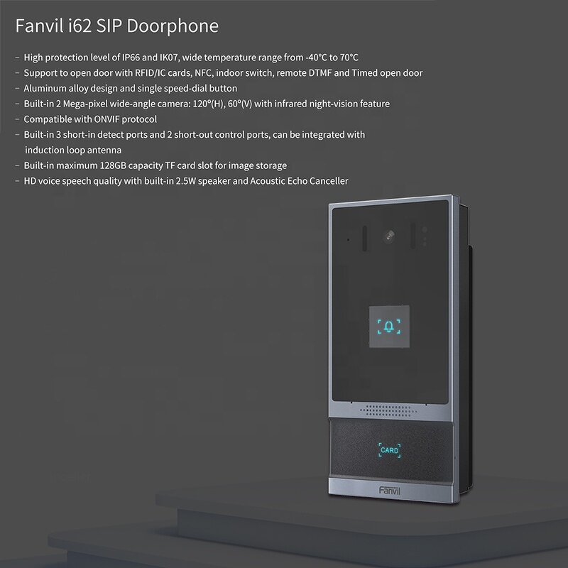 I504 SIP Station - 7 Inch Touch Screen Door Intercom Security WiFi PoE Mount