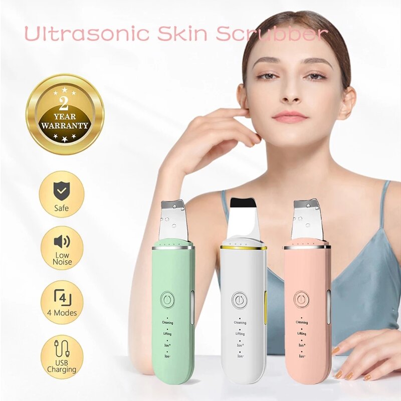 Ultrasonic Face Spatula - Vibration Blackhead Remover Cavitation Peeling Facial Lifting