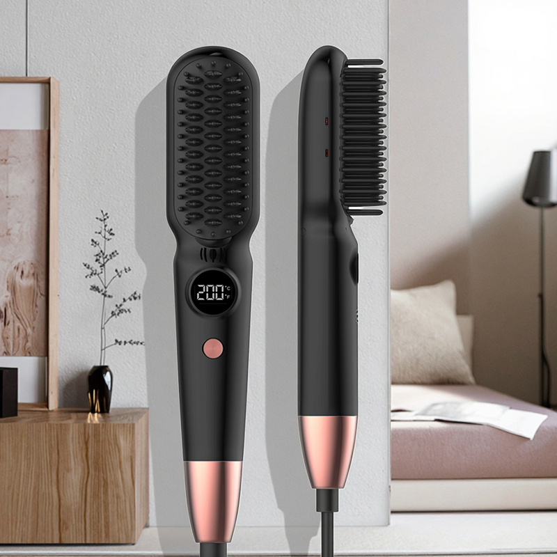 Portable Mini Hot Comb - Customized Fast Heating Electric Hair Straightening Brush