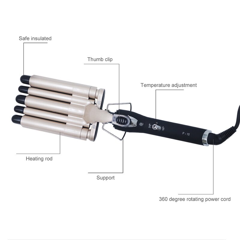 Portable Electric Curler - Top10 Household Rubber Anti Scald Auto Wave Rotating Tool