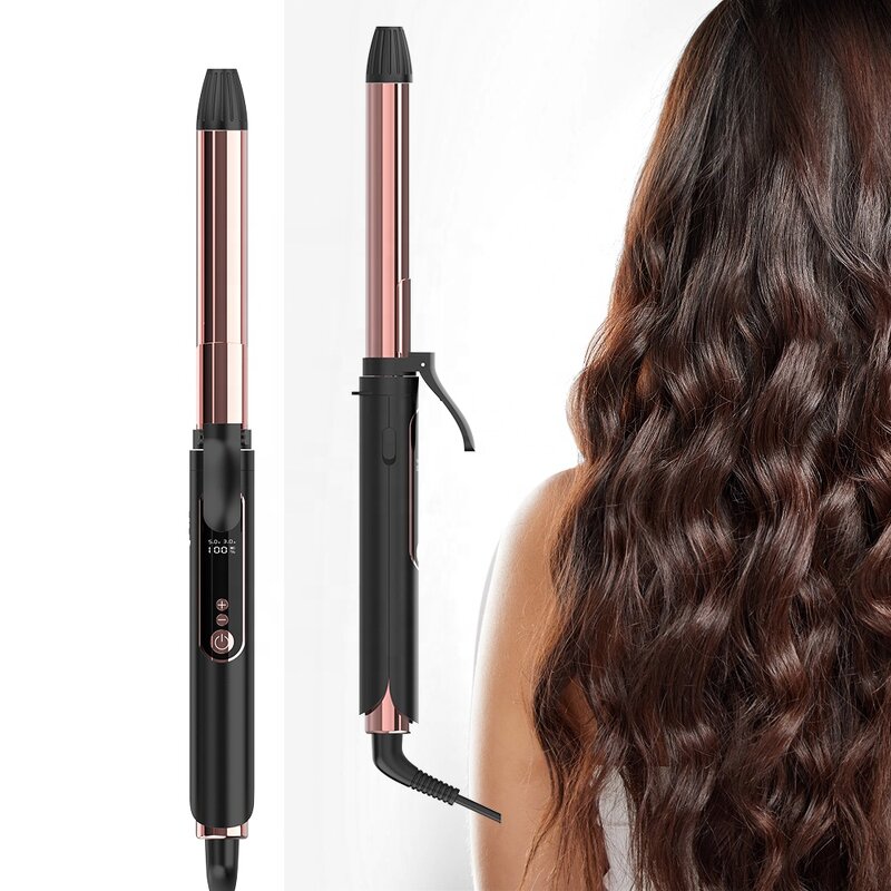 3 in 1 Curling Set - Curling Brush 2 Interchangeable Ceramic Wand Dual Voltage