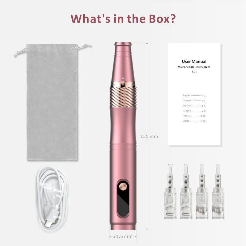 ABS Microneedling Pen - Electric LED Display USB Charge CN & AU Plugs Skin Tightening