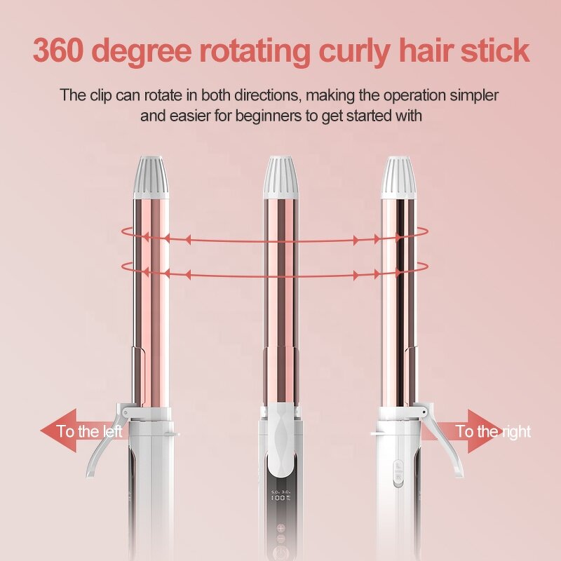 3 in 1 Curling Set - Curling Brush 2 Interchangeable Ceramic Wand Dual Voltage