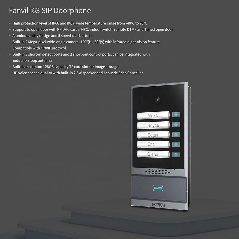 Fanvil I55A Station - 7" Android Screen 2 SIP Lines WiFi POE Network Connectivity