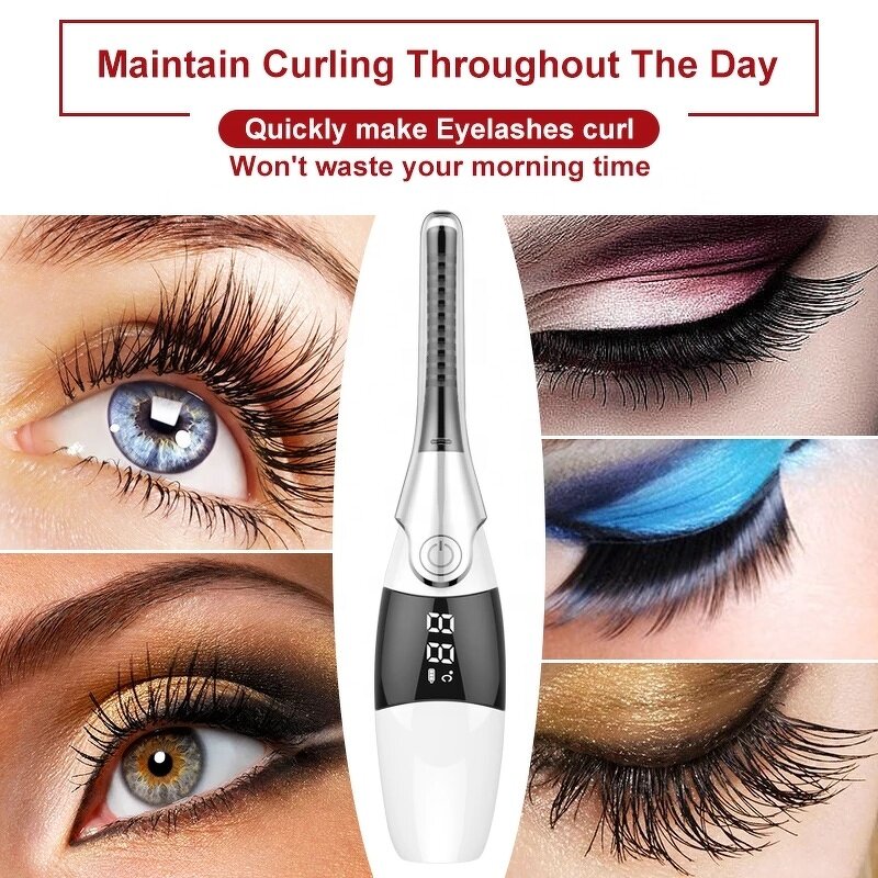 LCD Eyelash Curler - New Design USB Rechargeable Smart Temperature Setting Clip Tool