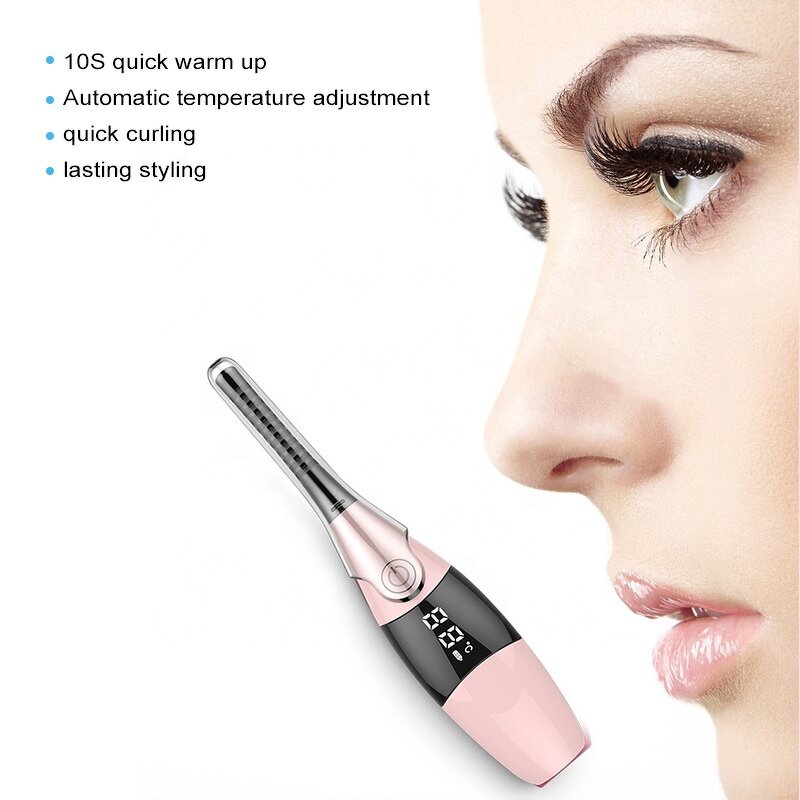 LCD Eyelash Curler - New Design USB Rechargeable Smart Temperature Setting Clip Tool
