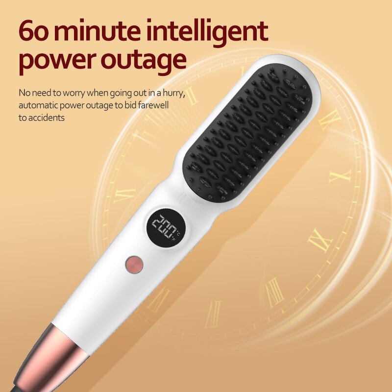 Portable Mini Hot Comb - Customized Fast Heating Electric Hair Straightening Brush