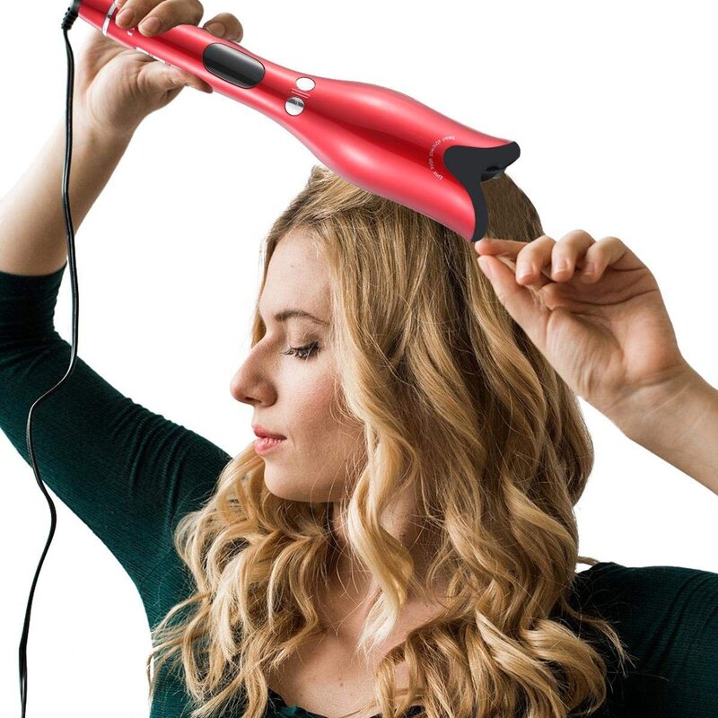 Ceramic Auto Curler - LCD Temperature PTC Heater Magic Air Spin Wand Styling Tool