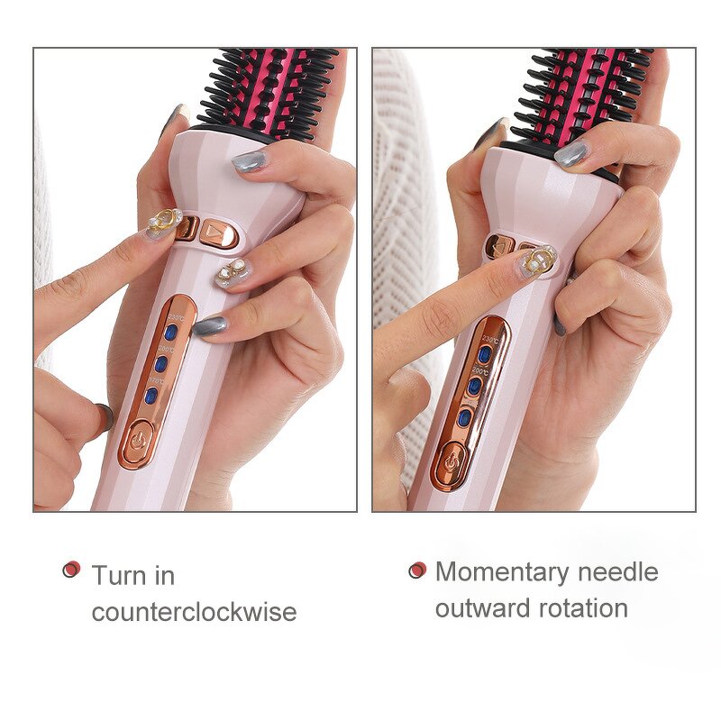 Auto Straightener Curler - Best Electric Brush Auto Shut Off Button Control Tool