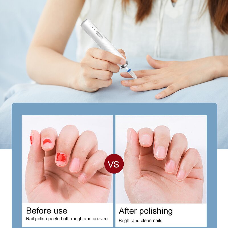 USB Nail Drill Kit - Multifunction Manicure Pedicure Portable Electric File Tool