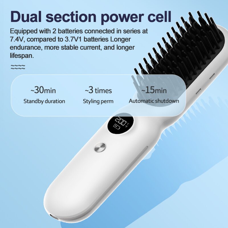Wireless Straightening Comb - Upgraded Portable Cordless Multi-functional Plasma Tool