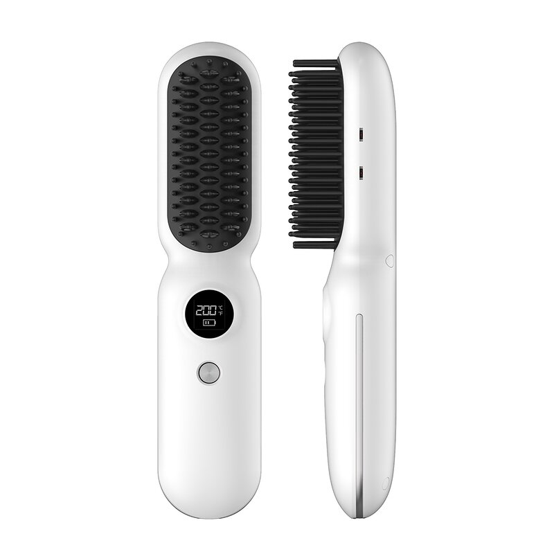 Wireless Hair Straightener - Portable Beard Car Battery Electric Iron Brush Tool