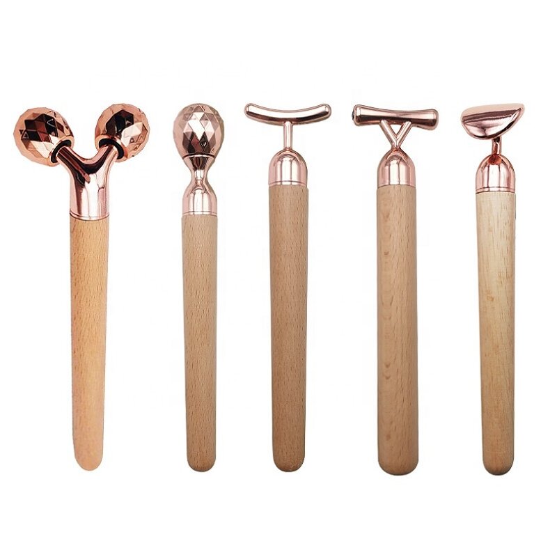 3D T-Shape Wooden Roller - Hot New Handheld Manual Facial Massage Anti-Aging Face Lift