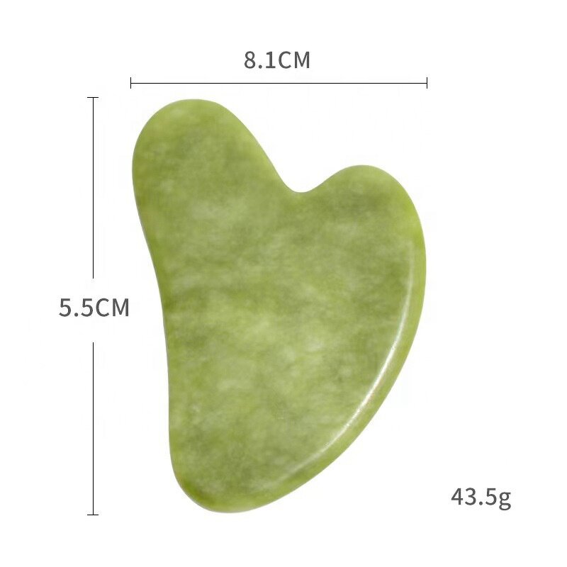 Green Jade Facial Roller - Natural Heart-Shaped Anti-Aging Weight Loss Tool With Packaging Box