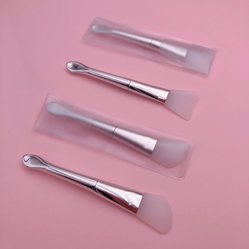 Silicone Mask Brush - Wholesale 2-in-1 Double Head Long Handle with Scoop Beauty Care Tool