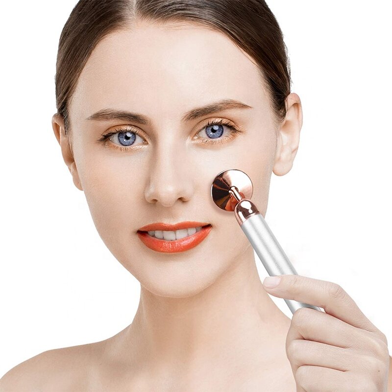 3-in-1 Vibrating Roller - New Design 24K Golden Rose Quartz Electric Jade Boxed Tool