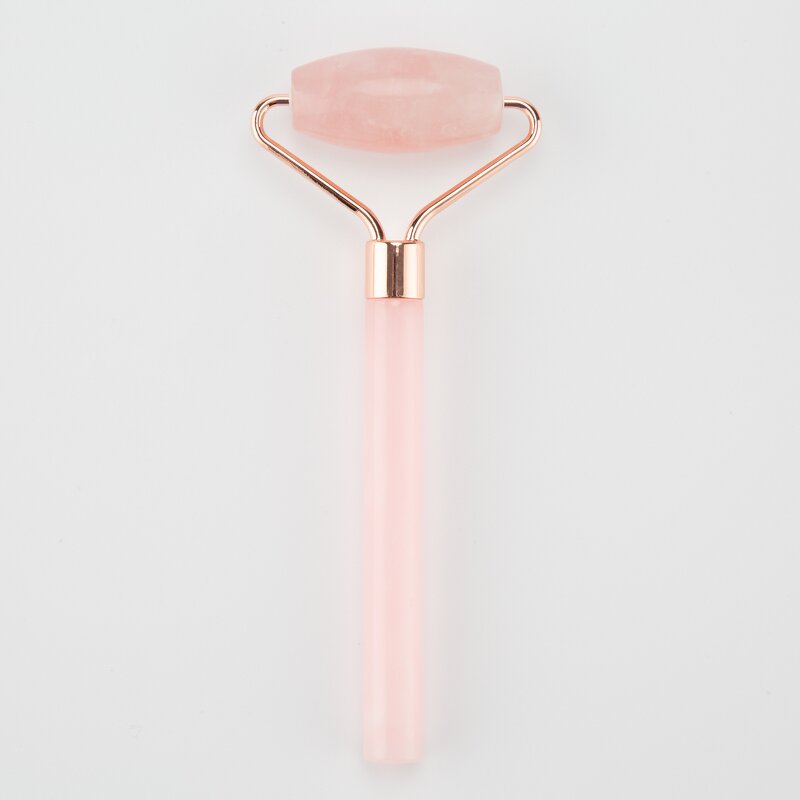 Rose Quartz Face Roller - Wholesale Small Natural Guasha Metal Holder Green Obsidian Tool