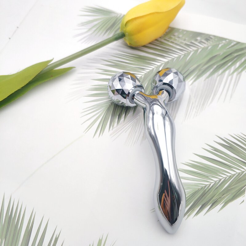 3D Facial Roller - Custom Laser Logo Metal Manual Face Slimming Beauty Skincare Tool